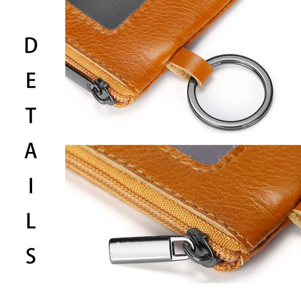 Genuine Leather Vintage multi-functional zippered coin purse - Image 7