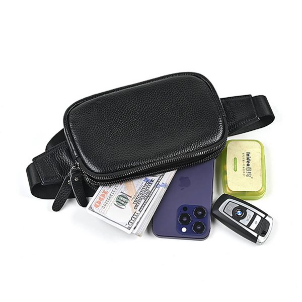 Men'S Genuine Leather Adjustable Waist Bag - Image 4