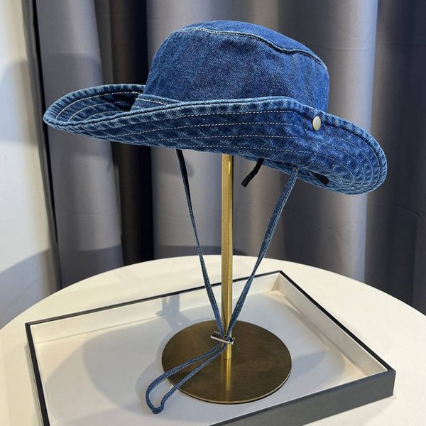 Women Cotton Travel Denim Bucket Hat - Image 5