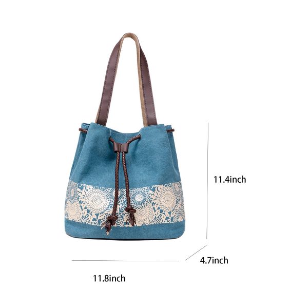 Women Printing Drawstring Canvas Tote Bags - Image 10