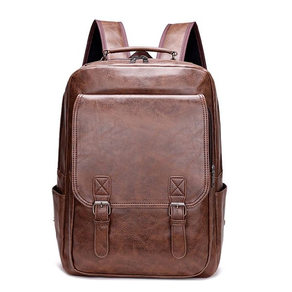 Large Capacity Waterproof Pu Business Travel Backpack - Image 2
