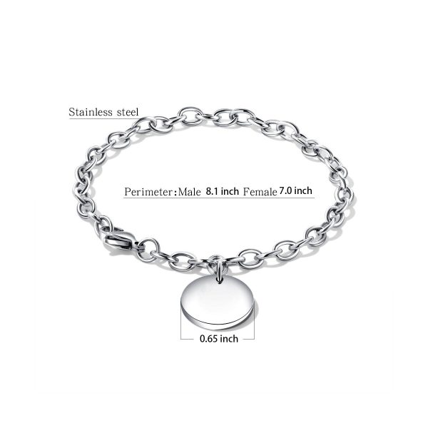 Round engraved titanium steel bracelet - Image 2