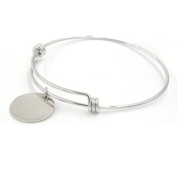 Stainless Steel Simple small disc ring bracelet - Image 3