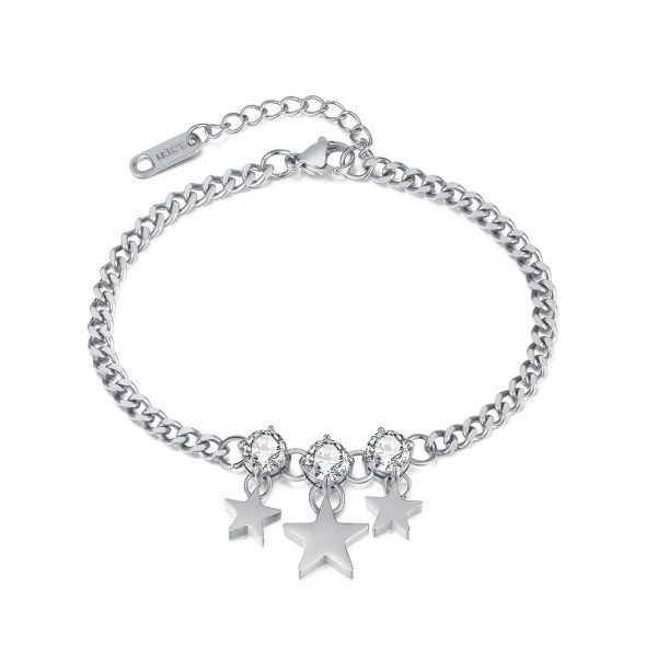 Five pointed star titanium steel bracelet