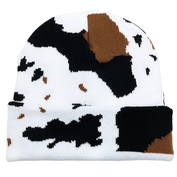 Spotted Knit Cap Cow Stripes Beanie - Image 9