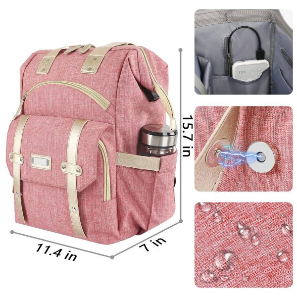 Oxford RFID Anti-Theft USB Travel Diaper Duffel Mommy Bag - Image 9