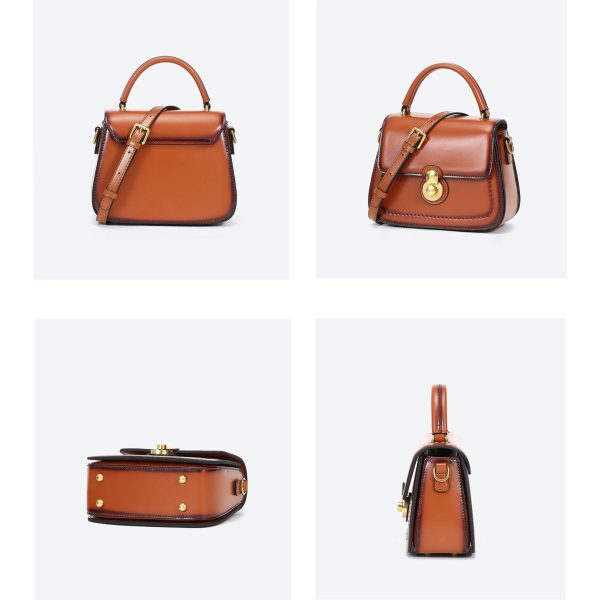Genuine Leather scalloped portable Cross-body Bag Women - Image 5