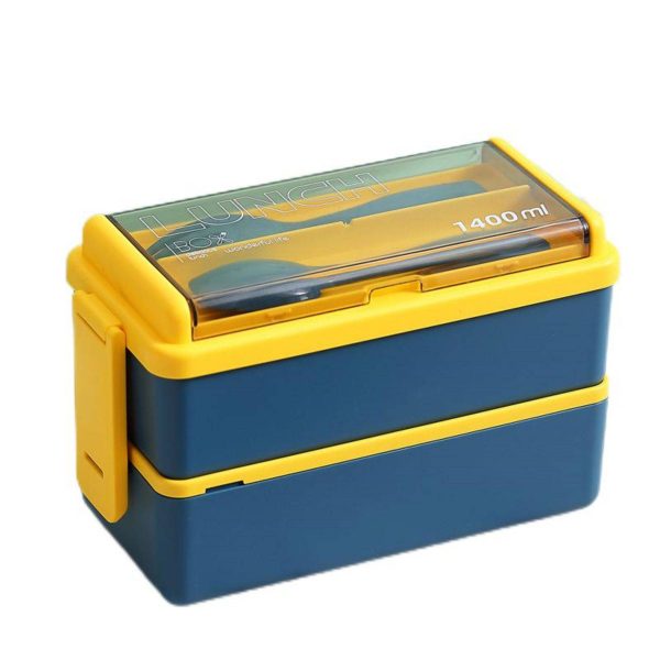 Fashionable double-layer plastic lunch box - Image 2
