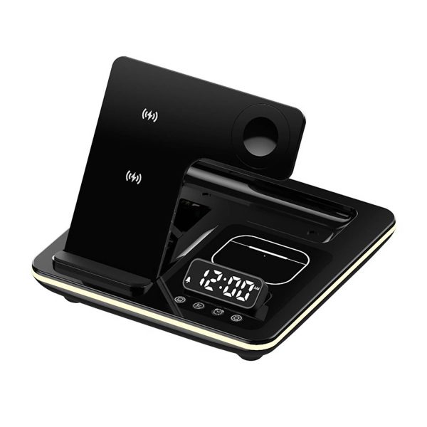 5-In-1 Electric Folding Wireless Charger W/ Alarm Clock