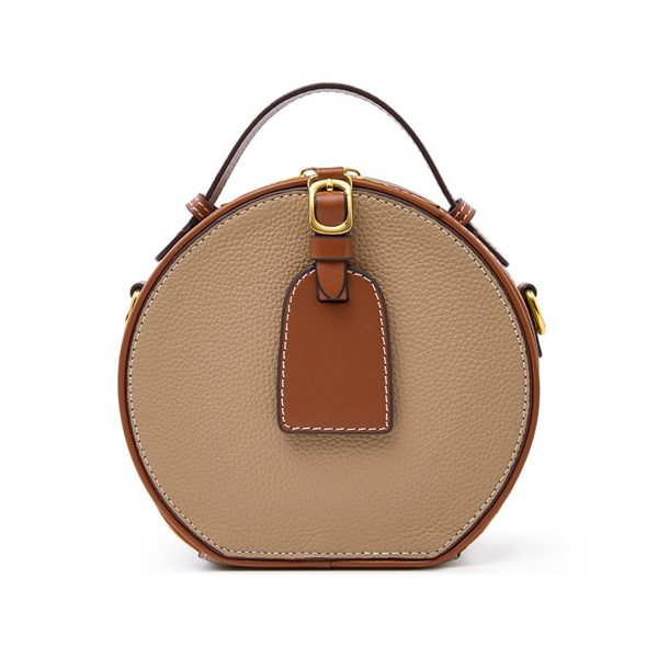 Genuine Leather Round hand-held women's Crossbody bag - Image 4