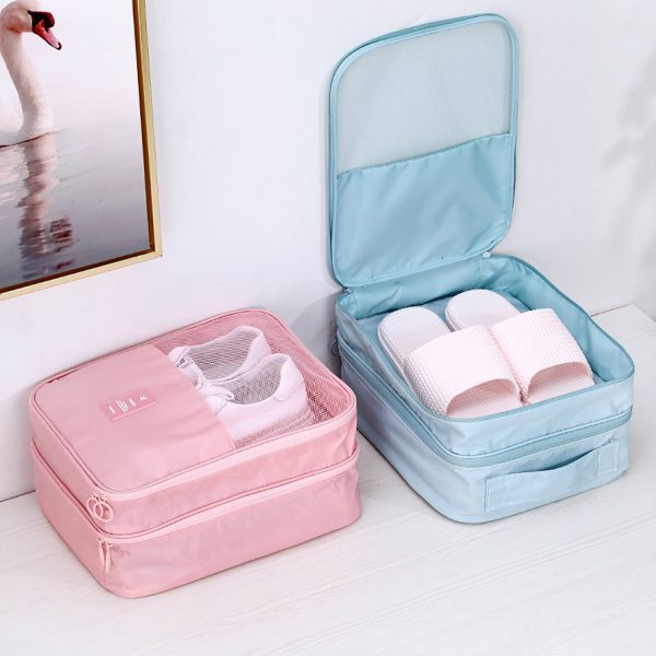 Travel Waterproof Double-Layer Dustproof Shoe Bag - Image 9