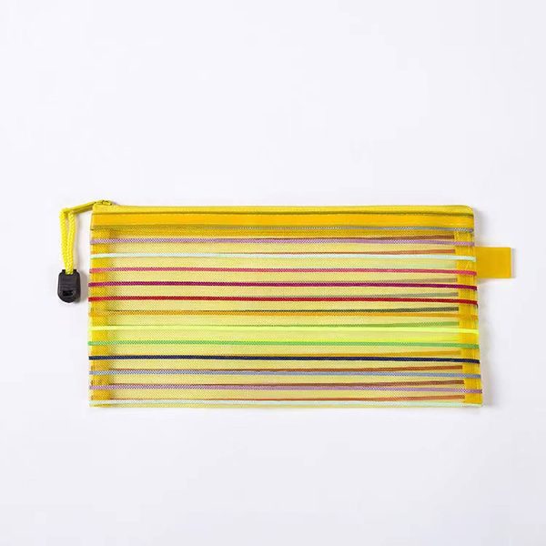 Multicolor Mesh Stationery Storage Bag for Students - Image 3