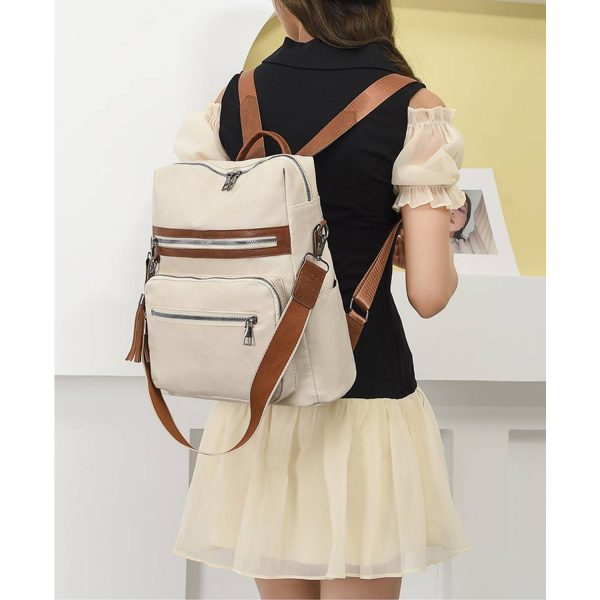 Womens Purse PU Leather Large Travel Backpack - Image 3