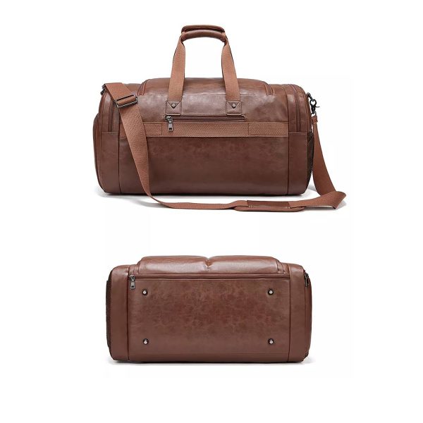 Men'S Waterproof Pu Shoulder Bag W/ Multi Compartments - Image 3