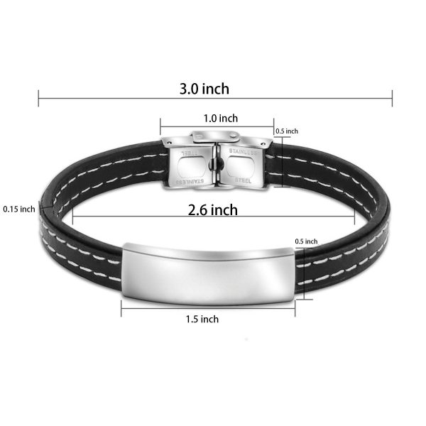 Woven men's leather bracelet - Image 2