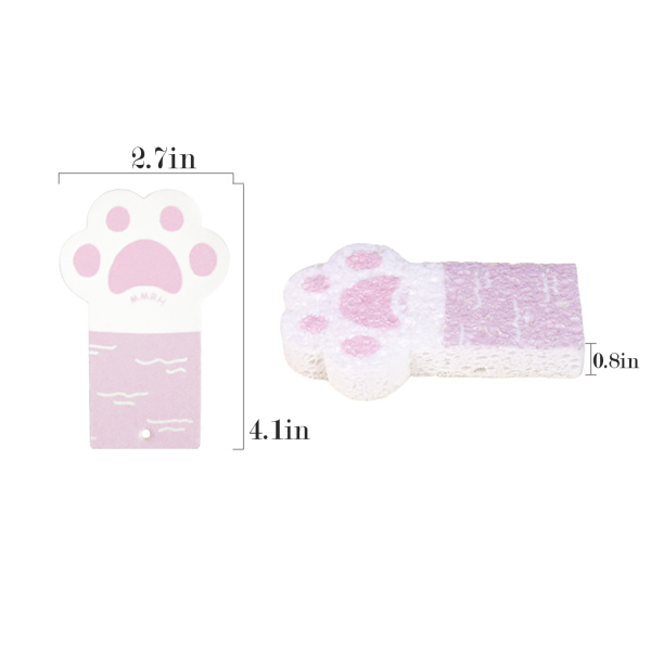 Oil-Removing Cartoon Cat Paw Dish Sponge with Hanging String - Image 6
