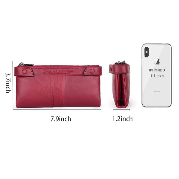 Genuine Leather RFID Handheld Waterproof Wallet Women - Image 6