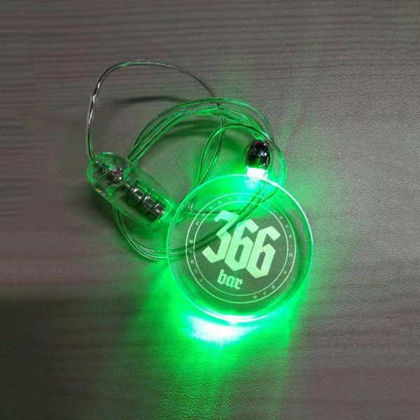Party Toy Jewelry LED Purple Medallion Necklace