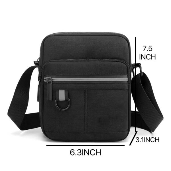 Mini Canvas Portable mobile phone coin Crossbody Bag for Men - Image 4