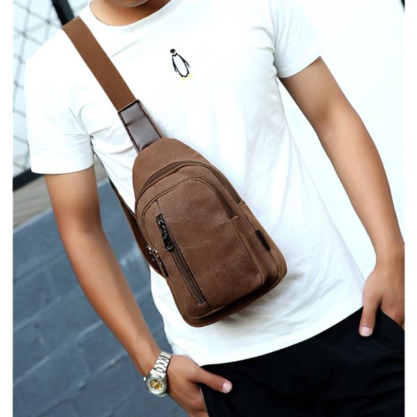 Crossbody Canvas Sling Bag Backpack with Adjustable Strap - Image 6