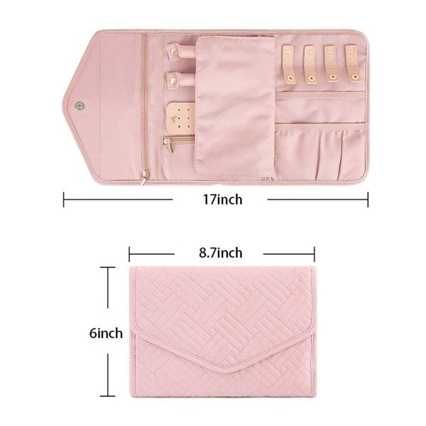 Travel Jewelry Organizer Roll Foldable Case - Image 4