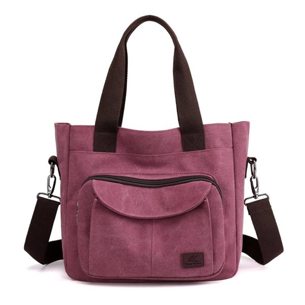 Women's Canvas Shoulder Handle Work Crossbody Bag - Image 2