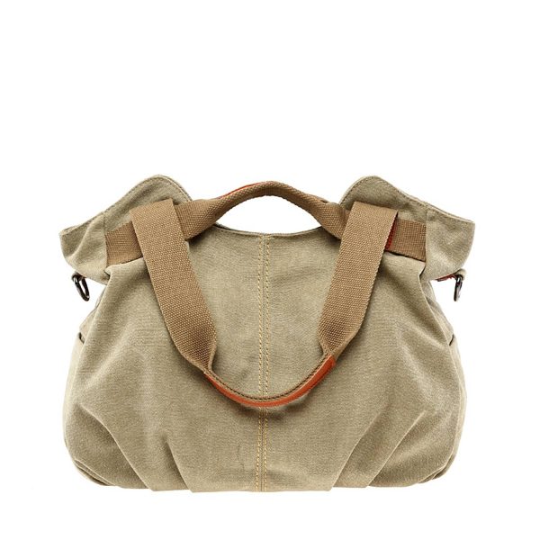 Vintage Shell-Shaped Canvas Shoulder & Tote Bag