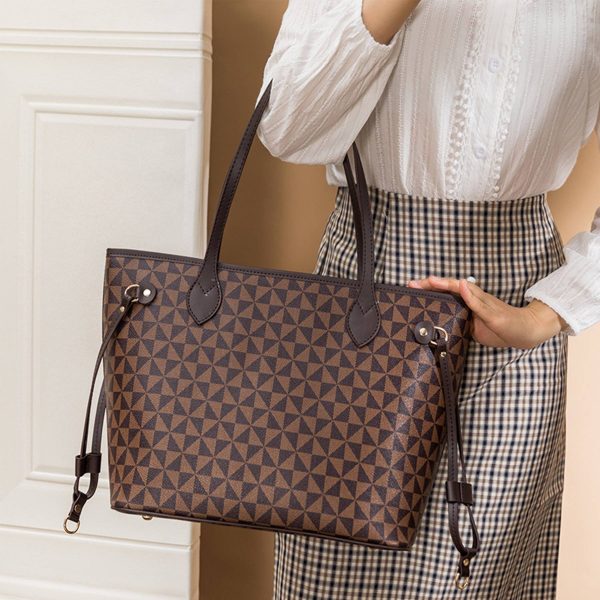 Pvc Check Waterproof Tote Bag For Women - Image 4