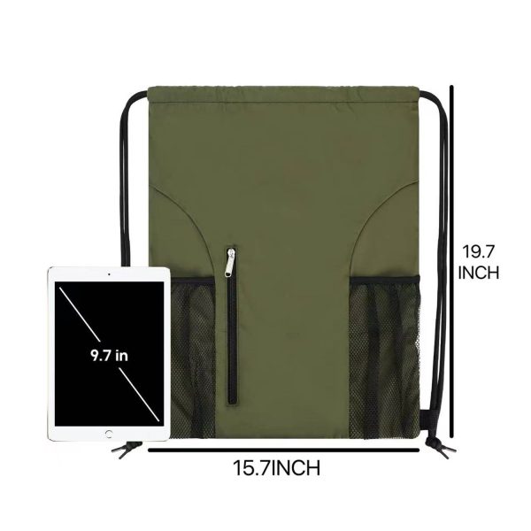 Sports Gym Water Resistant Drawstring Backpack for Women Men - Image 5