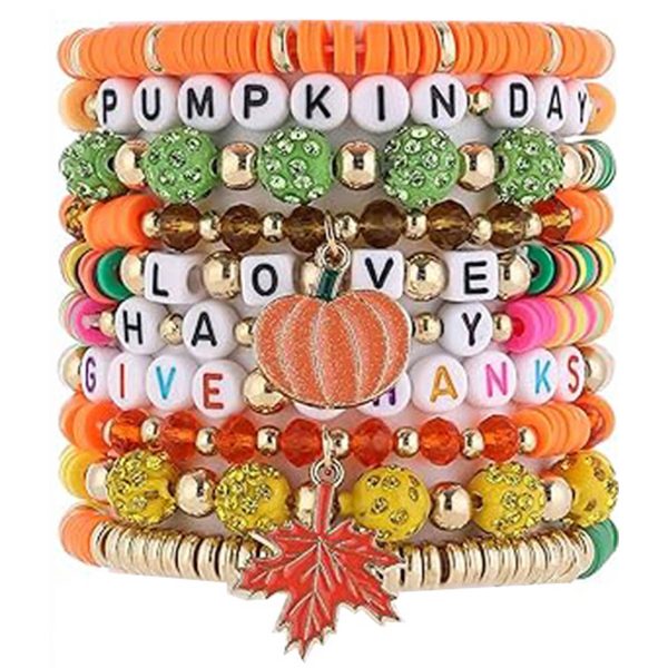 Plastic Thanksgiving turkey maple leaf pendant bracelet - Image 6