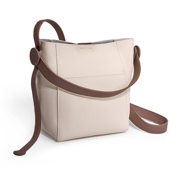 Genuine Leather Cross-body shoulder bucket bag for women - Image 3