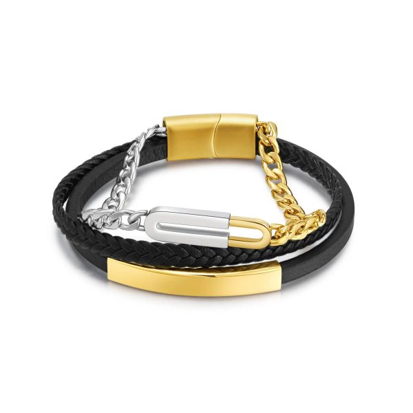 Multi layer woven leather bracelet - Image 2