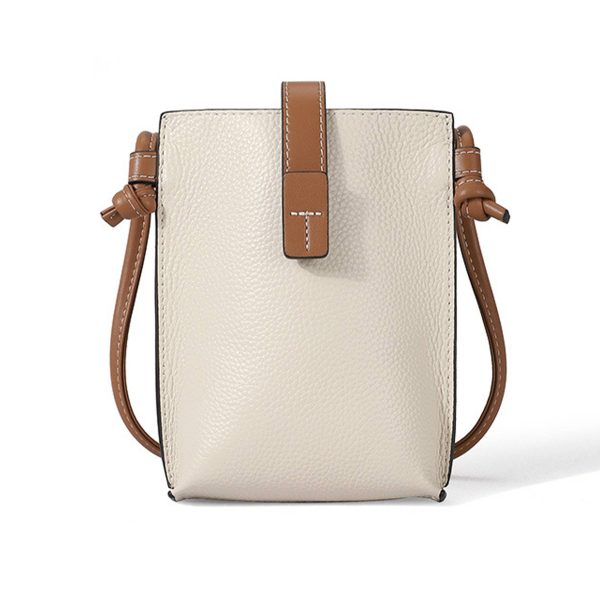 Genuine Leather Simple shoulder cross-body pouch bag - Image 3