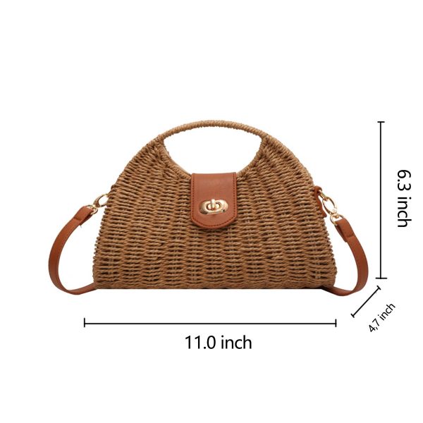 Straw Crossbody Bag for Women - Image 4