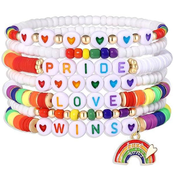 Plastic Bisexual soft earthenware letter bead bracelet