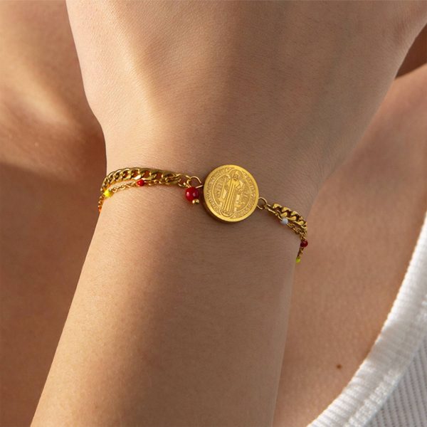 Stainless Steel Handmade Portrait Pendant Bracelet - Image 3