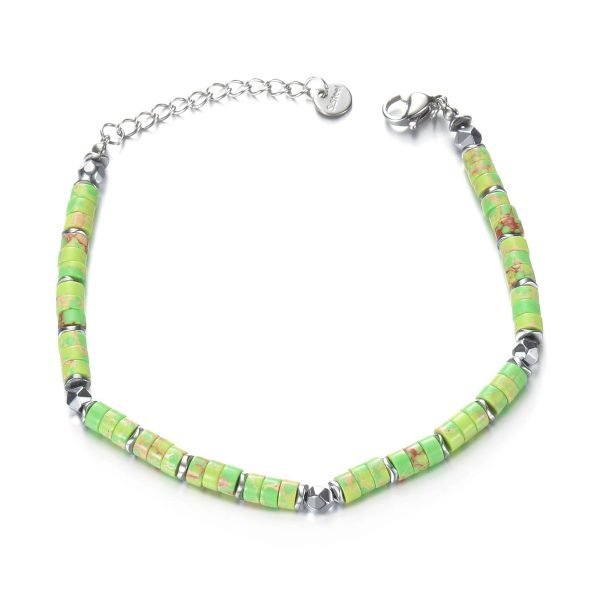 Stainless steel vintage dark green bracelet - Image 3
