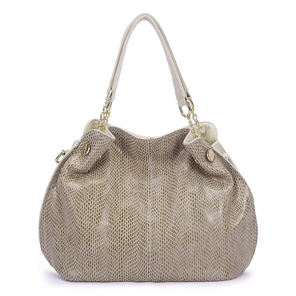 PU Leather Large Serpentine Handbag Tote Bag for women