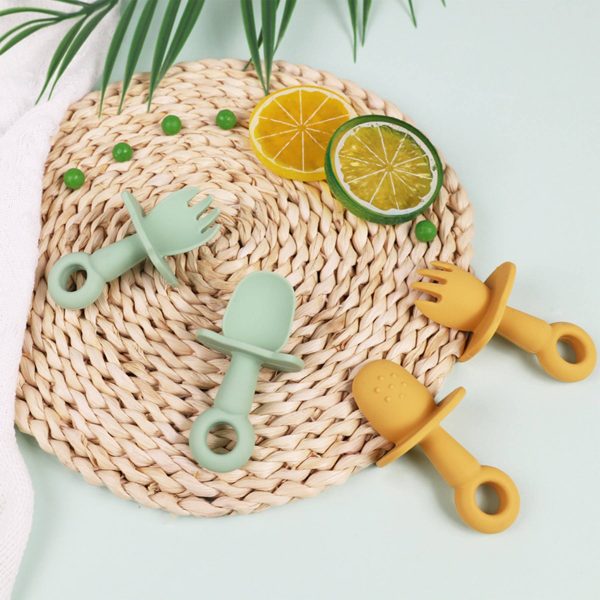 Silicone Baby Spoons Self Feeding and Forks - Image 7