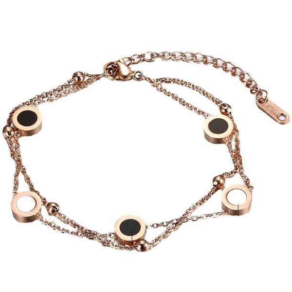 Stainless Steel Simple black and white shell bracelet