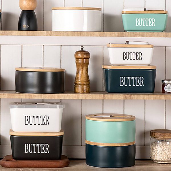 Large Butter Dish with Lid and Knife - Image 4