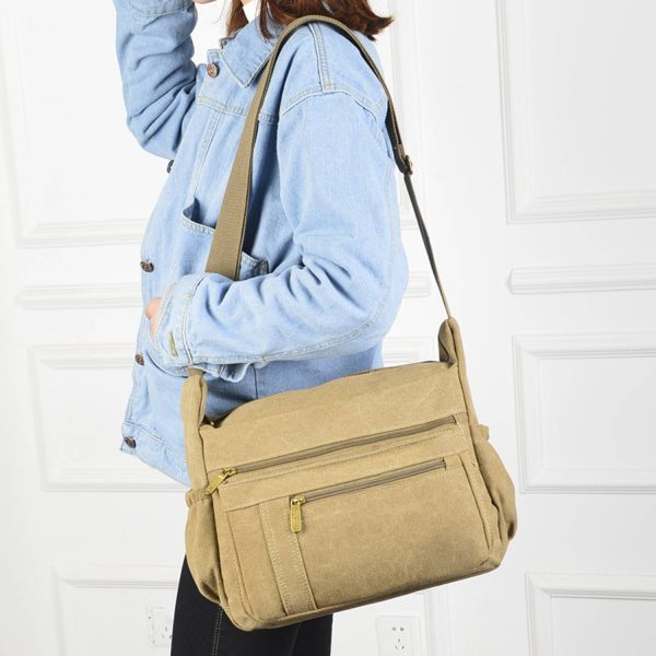 Light Weight Canvas Messenger CrossBody Bag for Women - Image 6