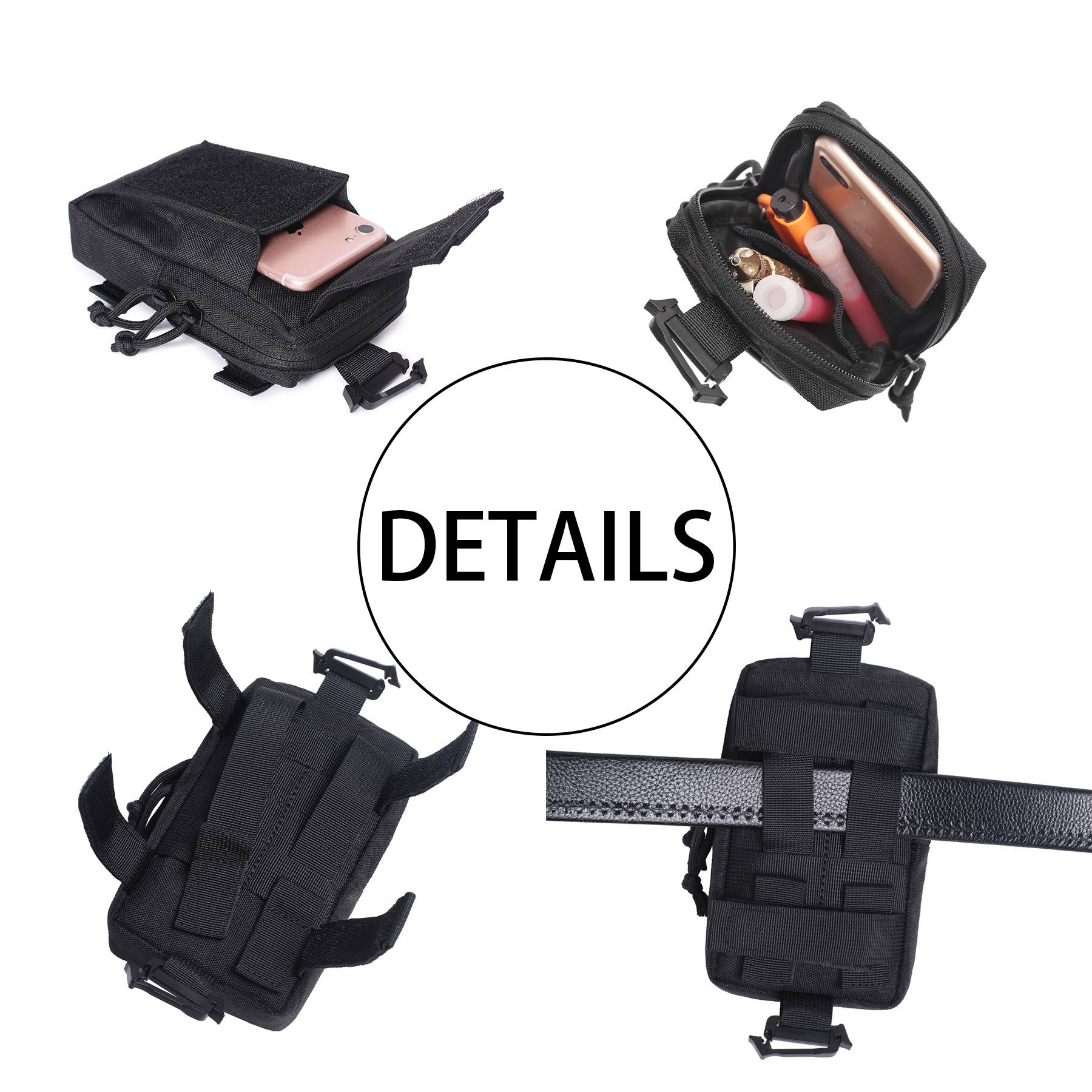 Nylon Outdoor Tactical Belt PhoneMini Waist Pack - Image 6