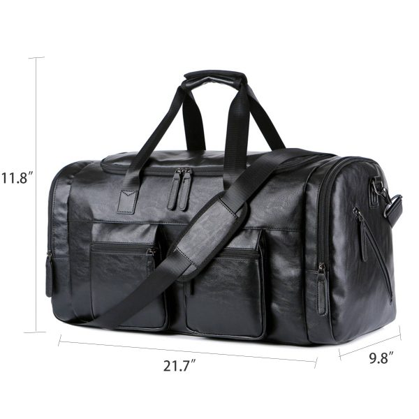Pu Briefcase Men's Luggage Oversize Travel Duffel Bag - Image 4