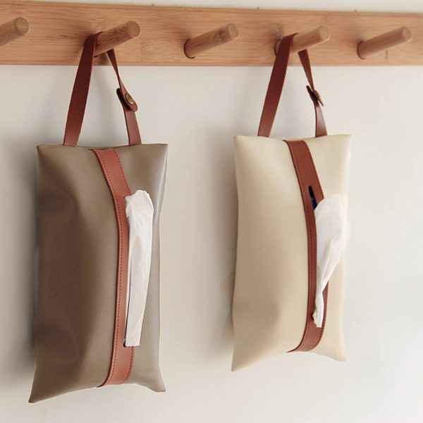 PU Leather Tissues Box with Hanging Strip - Image 6