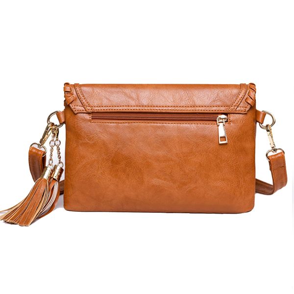 Women's PU Leather Envelope Purse Messanger Bag With Tassels - Image 5