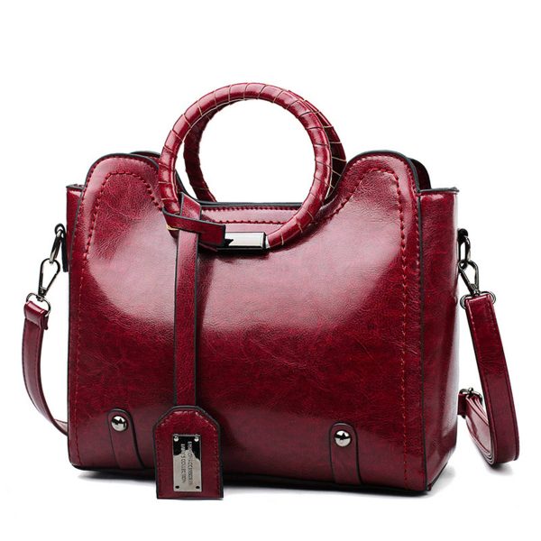 PU woven tote bag handbag for women With a round bracelet - Image 3