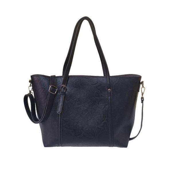 Large-Capacity Vintage Pu Leather Tote Bag - Image 2