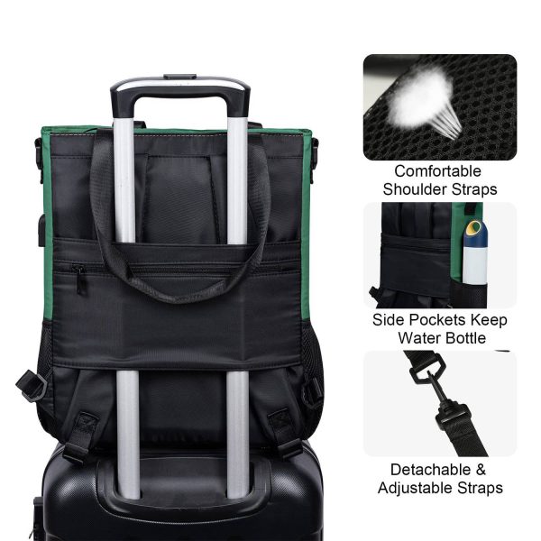Convertible Women Laptop Water Resistant Casual Backpack - Image 7