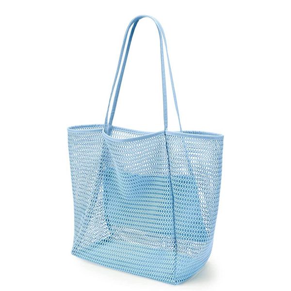 Polyester Casual Beach Mesh Tote Bag - Image 5
